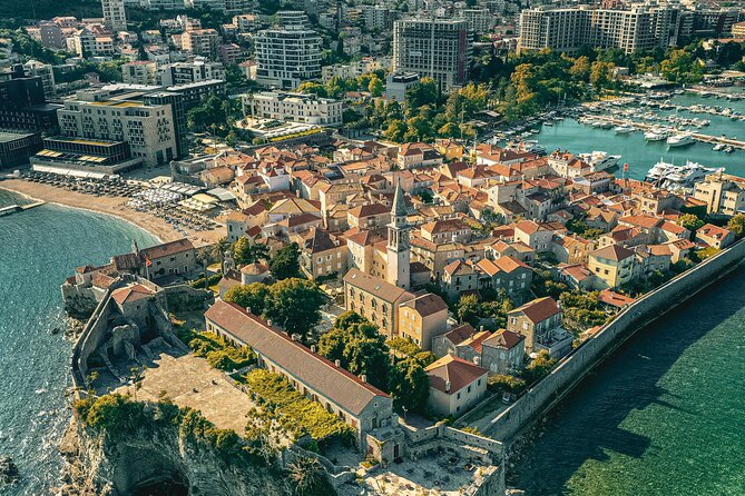 Day Tour of Budva and Kotor Montenegro from From Tirana & Durres - Sveti Stefan from the mainland viewpoint