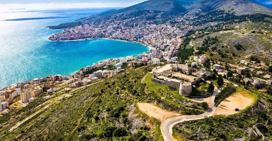 From Durrës/Golem: Saranda, Ksamil, and Blue Eye Day Trip - Lekursi Castle and the view over Corfu