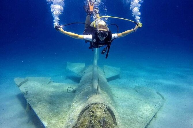 Scuba Diving in MIG-21 wreck - Seeing a fighter plane beneath Drymades Beach