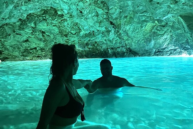Secret Blue Gem Cave & Grama Bay Boat Tours Vlore - Haxhi Ali Cave and the first coastal views