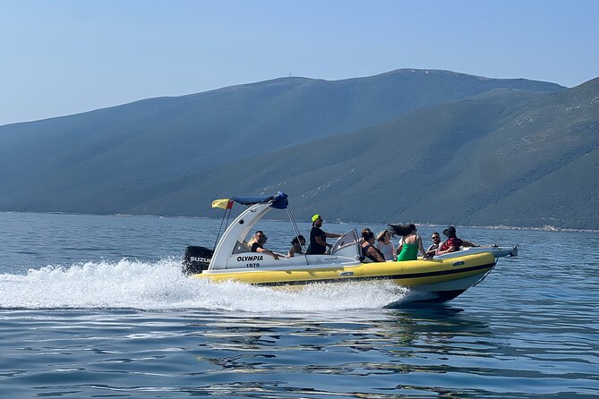 Vlore Speedboat Tour to Dafina Bay & Haxhi Ali Cave - St. Vasil Gives You the Longest Beach Time