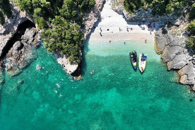 Vlore Speedboat Tour to Haxhi Ali Cave - St. Jani Beach and the old military bunkers