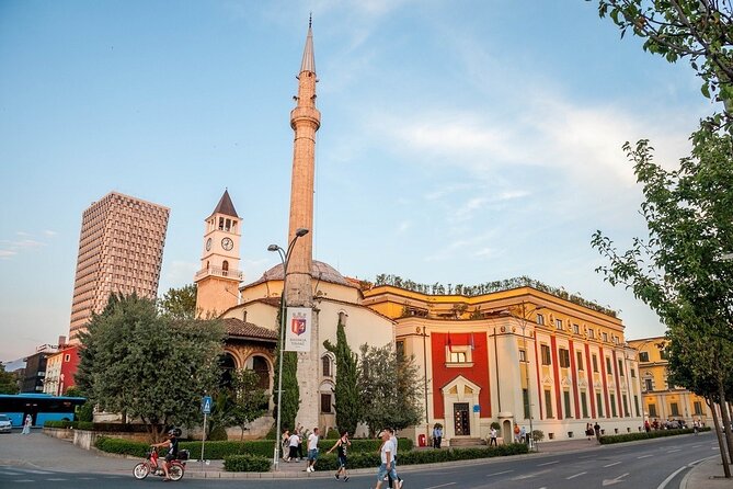 Walking tour of Tirana; History & Culture - Tirana Castle shows the old and new side by side